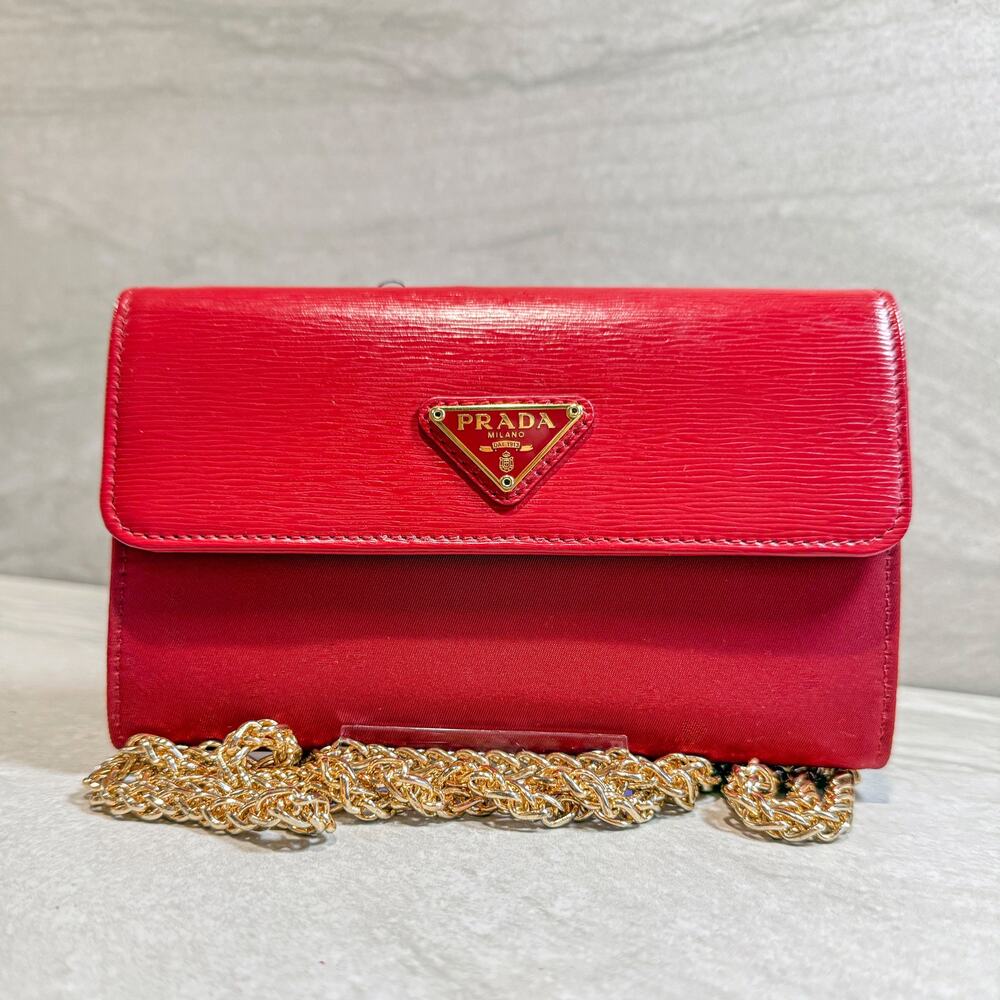 Prada Saffiano Leather Red Wallet